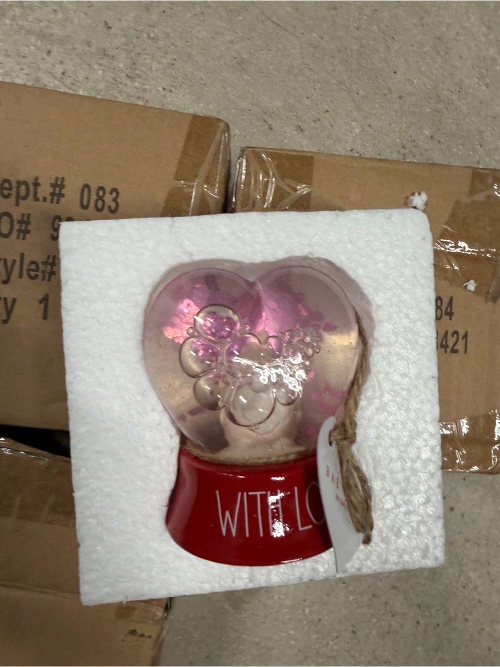 Rae Dunn with love mini snow globe bundle of 3 new in boxes